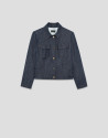 Short blue quilted denim jacket - Mujer | Roberto Verino