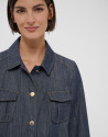 Short blue quilted denim jacket - Mujer | Roberto Verino