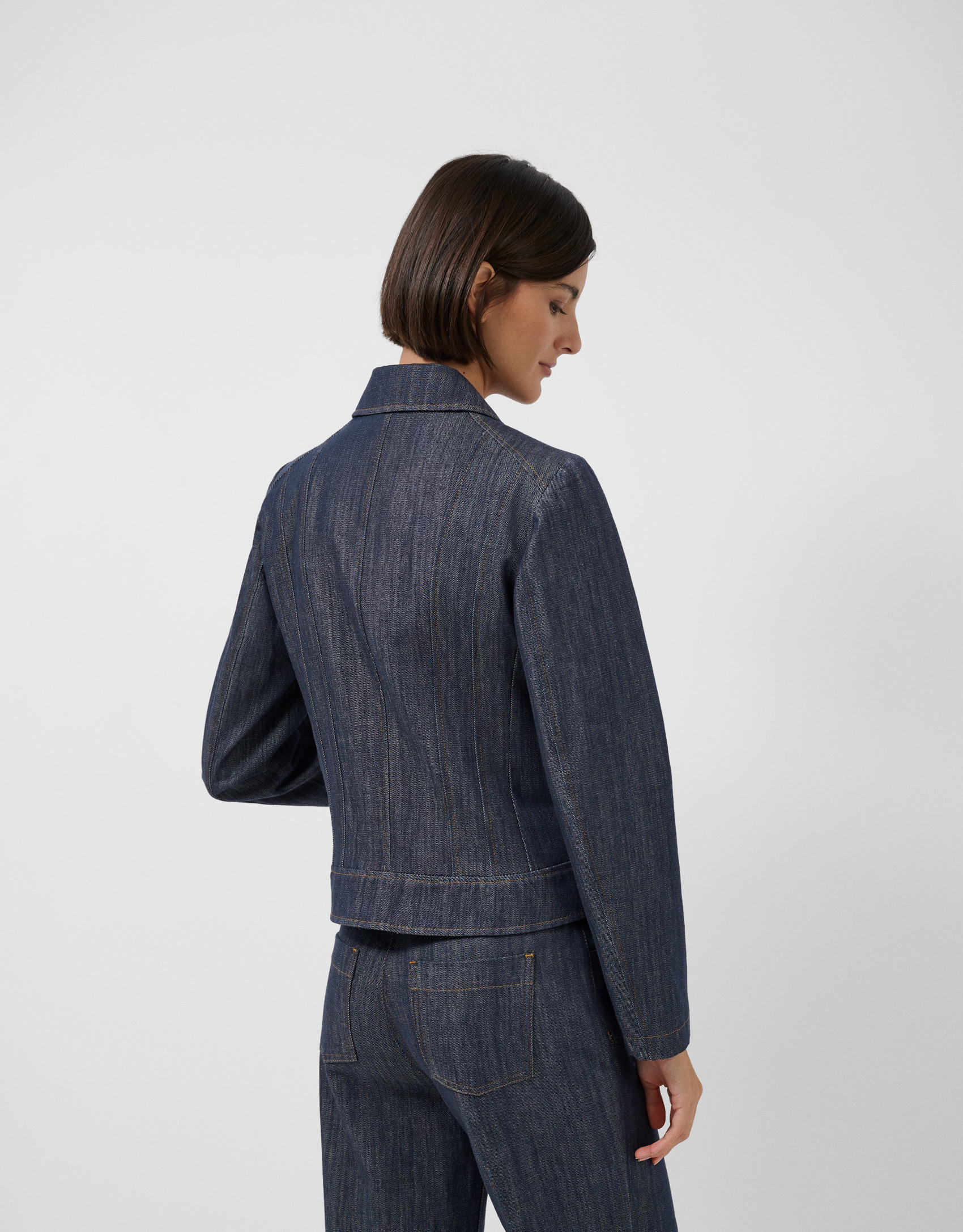 Short blue quilted denim jacket - Mujer | Roberto Verino