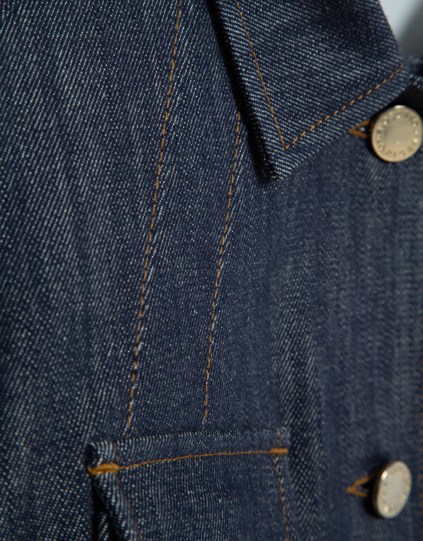 Chaqueta corta vaquera denim azul pespunteada | Roberto Verino