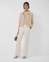 Short beige tweed four-pocket jacket - Mujer | Roberto Verino