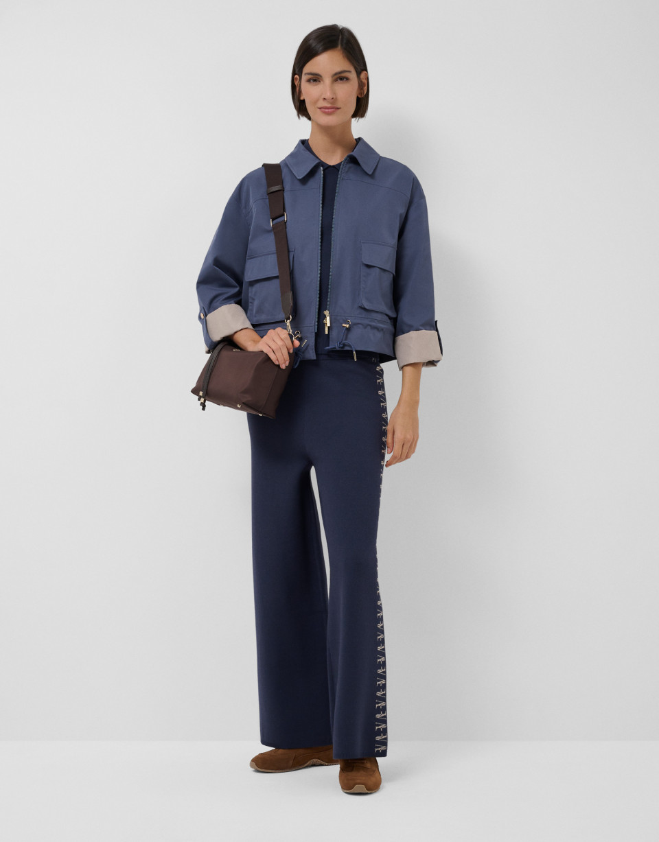 Navy blue jacket with beige interior - Mujer | Roberto Verino