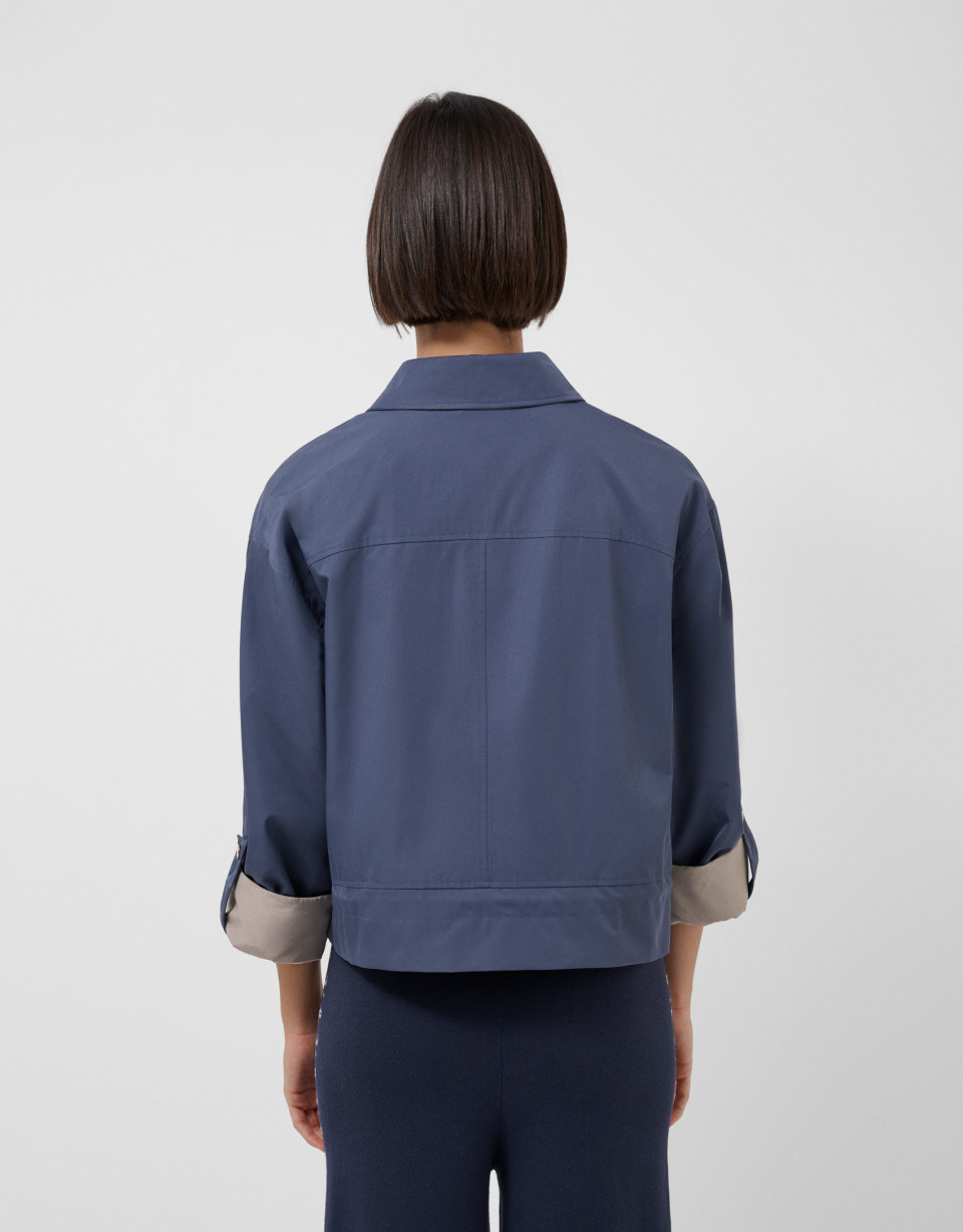 Navy blue jacket with beige interior - Mujer | Roberto Verino