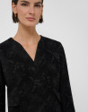 Chaqueta corta jacquard floral negro - Mujer | Roberto Verino