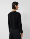 Chaqueta corta jacquard floral negro - Mujer | Roberto Verino