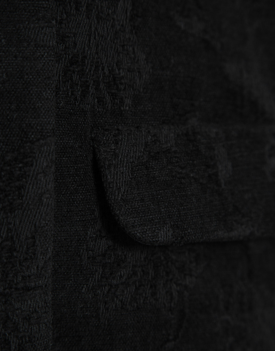 Black floral jacquard short jacket - Mujer | Roberto Verino