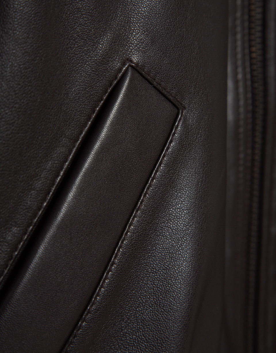 Dark brown nappa bomber jacket - Mujer - AW2026 | Roberto Verino