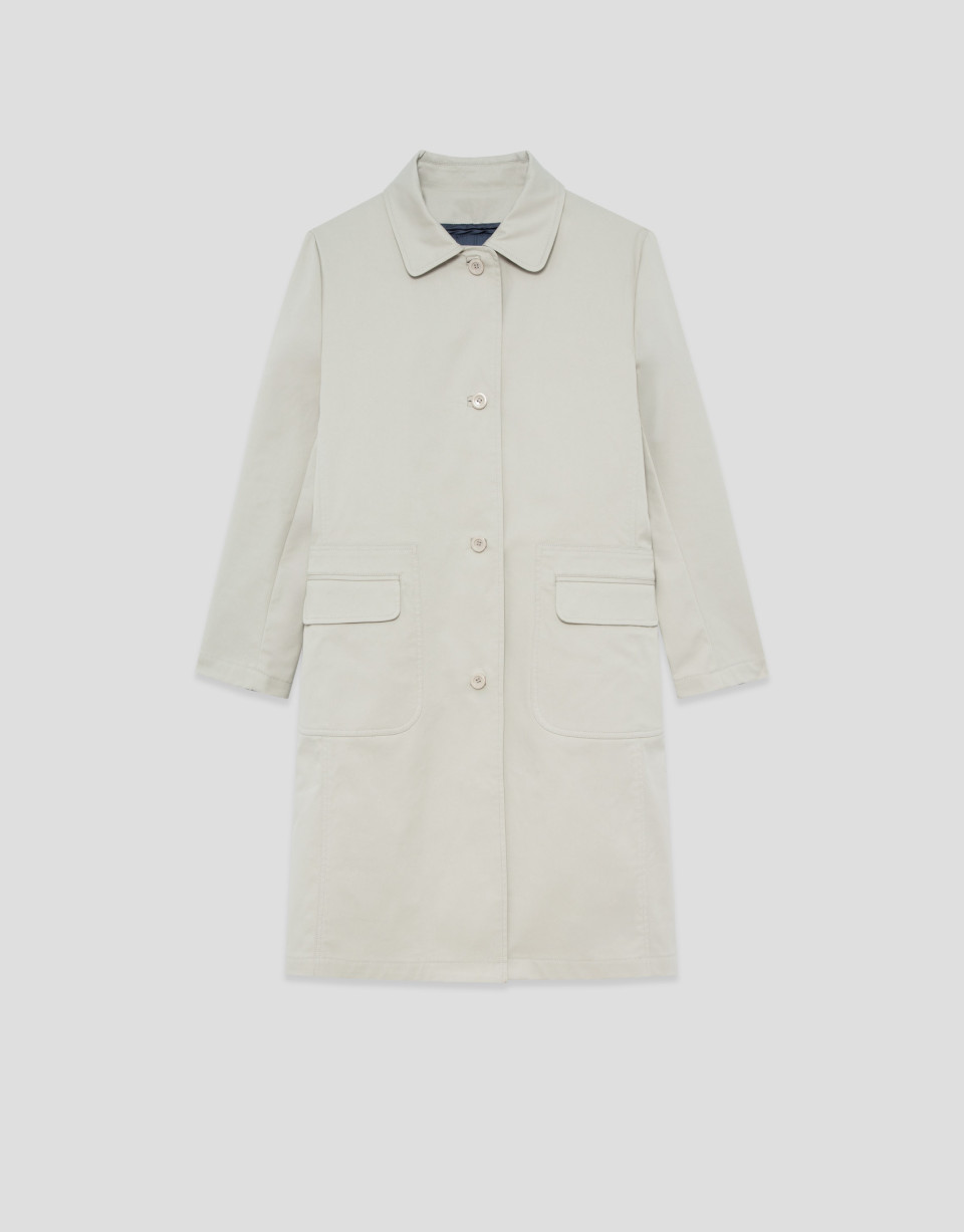 Raw shirt collar trench coat - Mujer - AW2026 | Roberto Verino