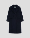 Navy blue double-face wool oversize ... | Roberto Verino