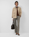 Beige and checkered double-sided cotton ... | Roberto Verino