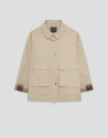 Beige and checkered double-sided cotton ... | Roberto Verino