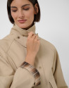 Beige and checkered double-sided cotton ... | Roberto Verino