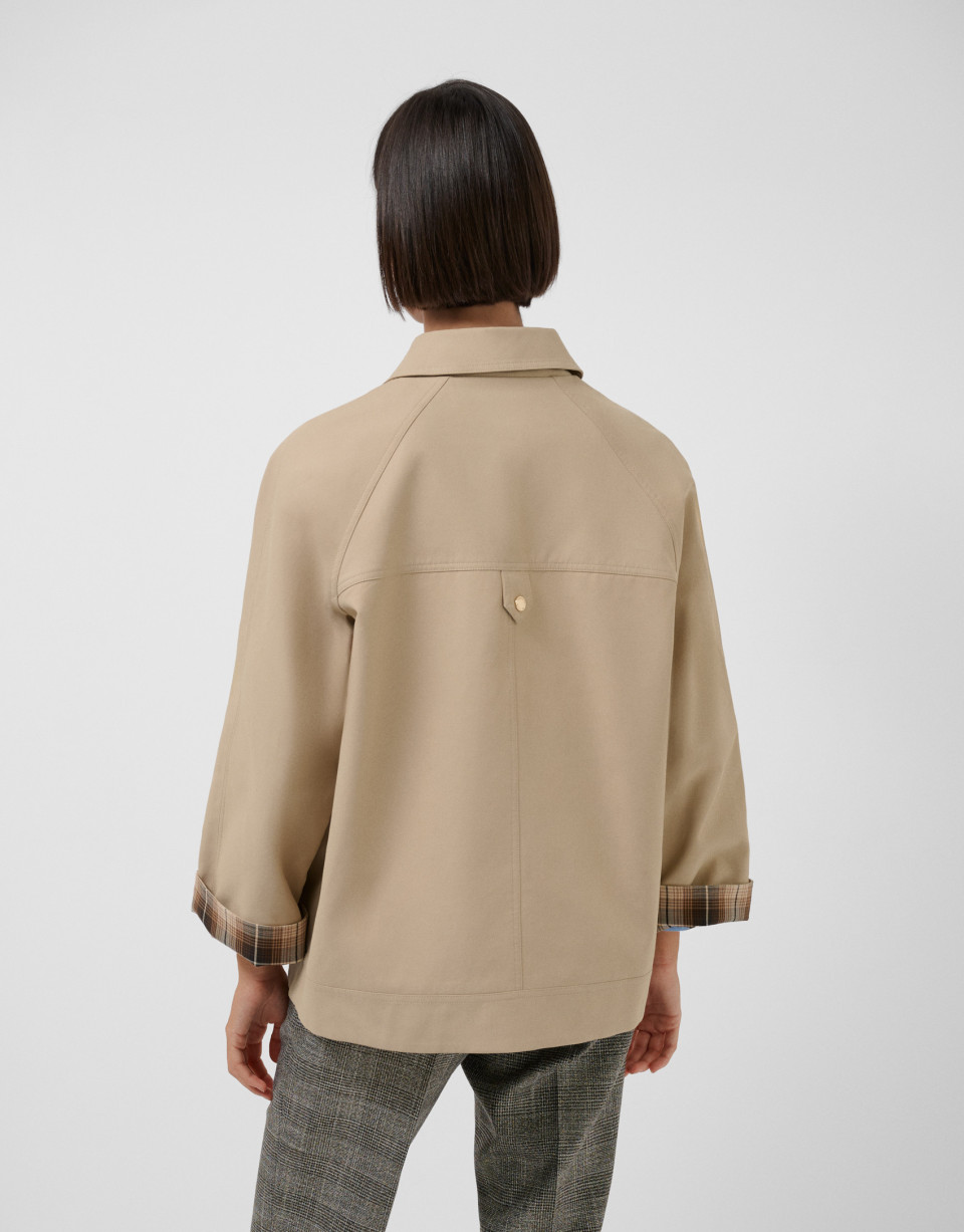 Abrigo gabardina algodón doble faz beige y ... | Roberto Verino