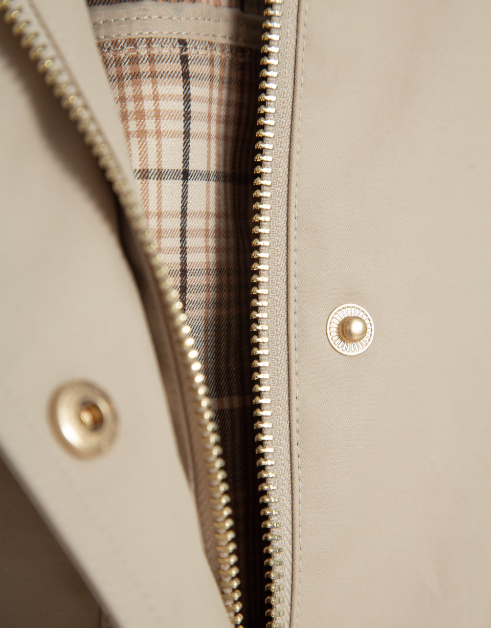 Beige and checkered double-sided cotton ... | Roberto Verino