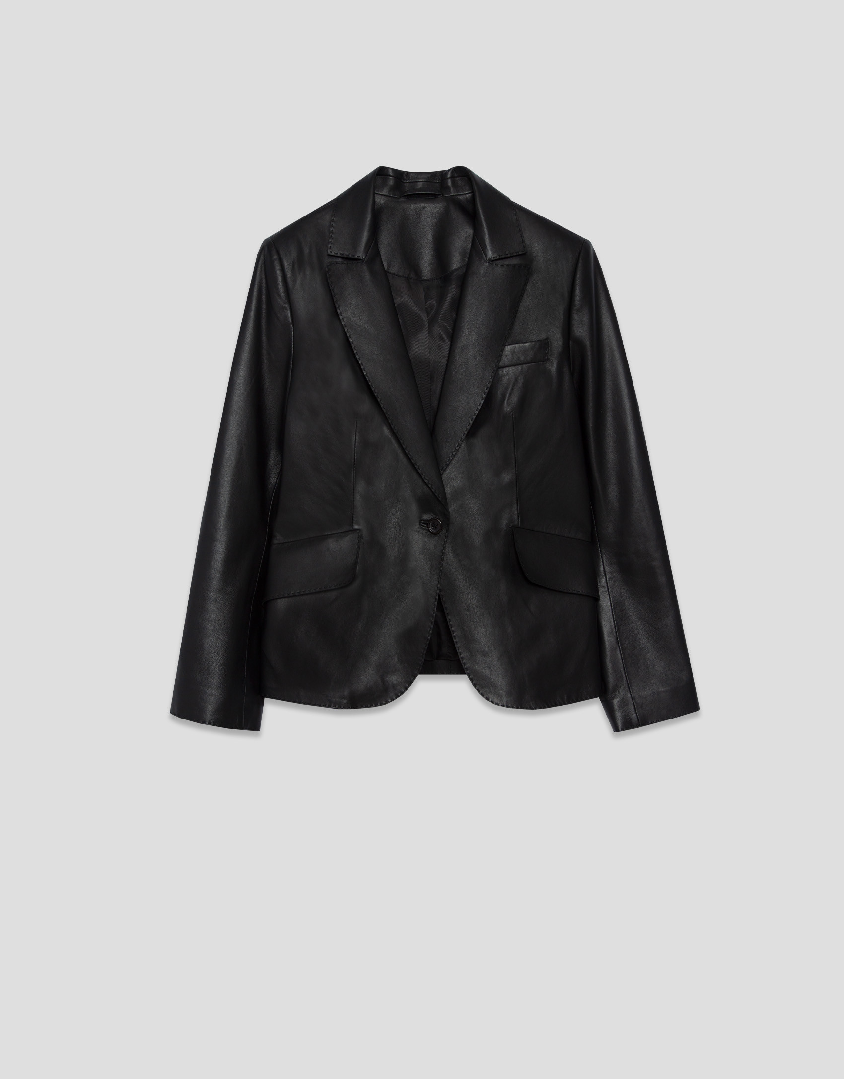 Black nappa one button blazer - Mujer - AW2026 | Roberto Verino