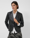 Black nappa one button blazer - Mujer - AW2026 | Roberto Verino