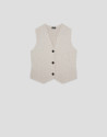 Medium beige knit vest - Mujer - AW2026 | Roberto Verino