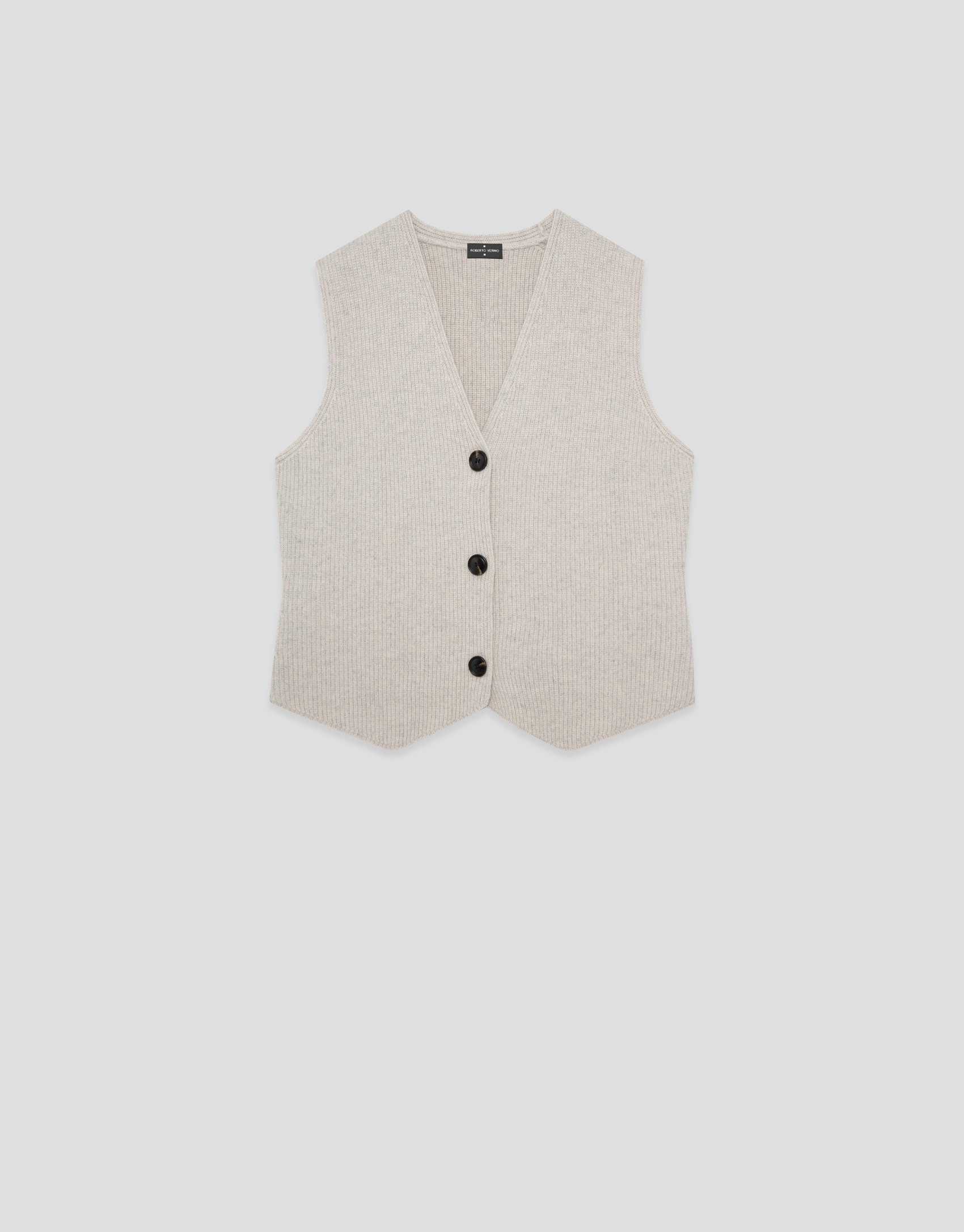Chaleco punto medio beige - Mujer - OI2026 | Roberto Verino
