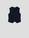 Medium navy blue knitted vest - Mujer - AW2026 | Roberto Verino