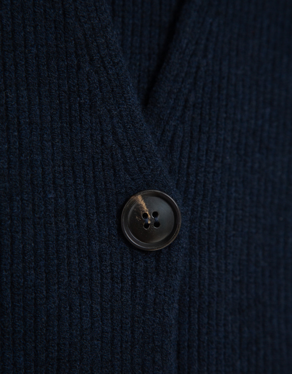 Medium navy blue knitted vest - Mujer - AW2026 | Roberto Verino