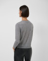 Gray fine knit V-neck sweater - Mujer - AW2026 | Roberto Verino