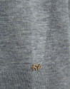 Gray fine knit V-neck sweater - Mujer - AW2026 | Roberto Verino