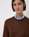 Brown knitted round neck sweater - Mujer | Roberto Verino