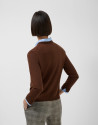 Brown knitted round neck sweater - Mujer | Roberto Verino