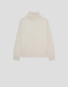 Ecru oversized high neck knitted sweater | Roberto Verino
