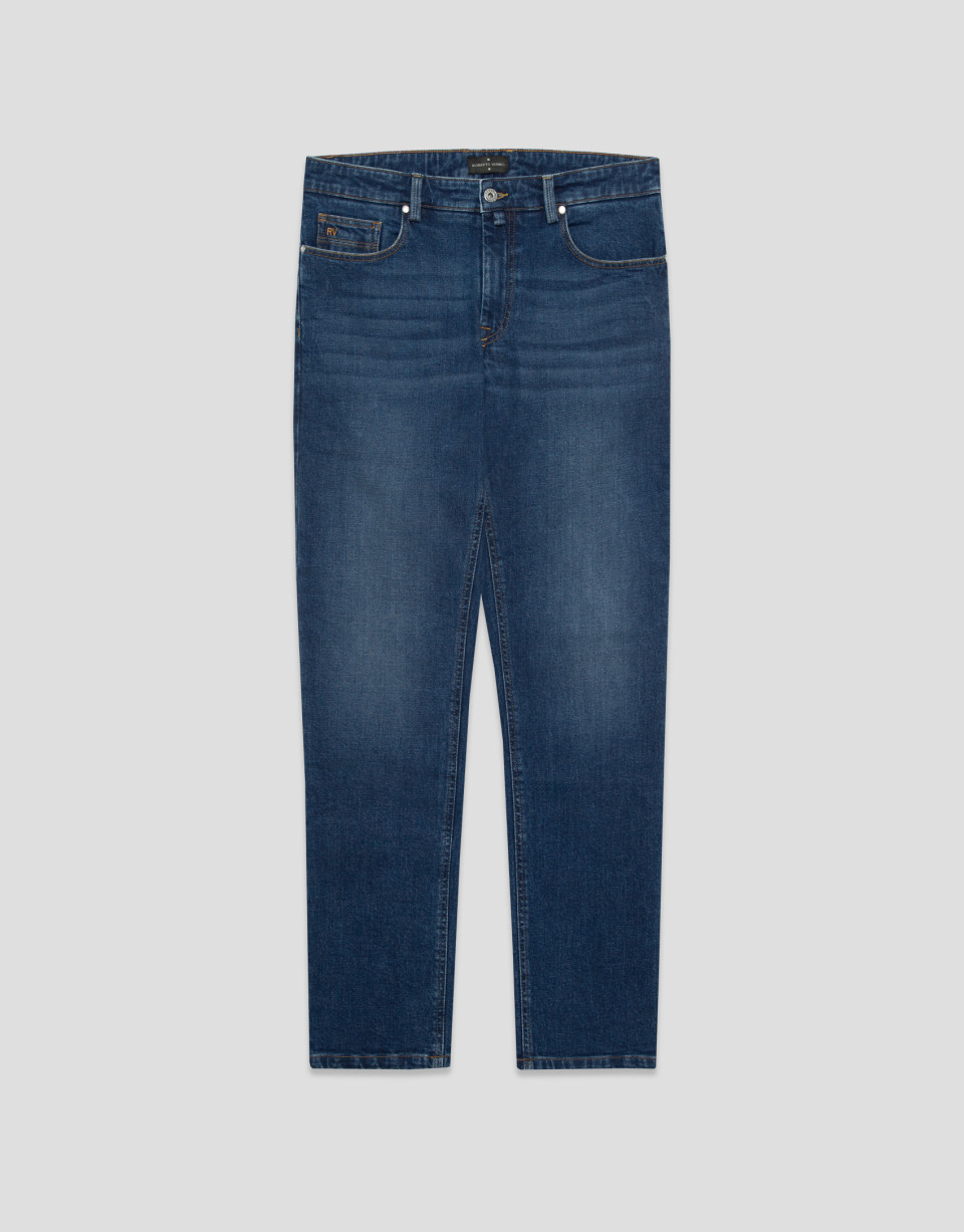 Men's regular medium blue denim pants - Hombre | Roberto Verino