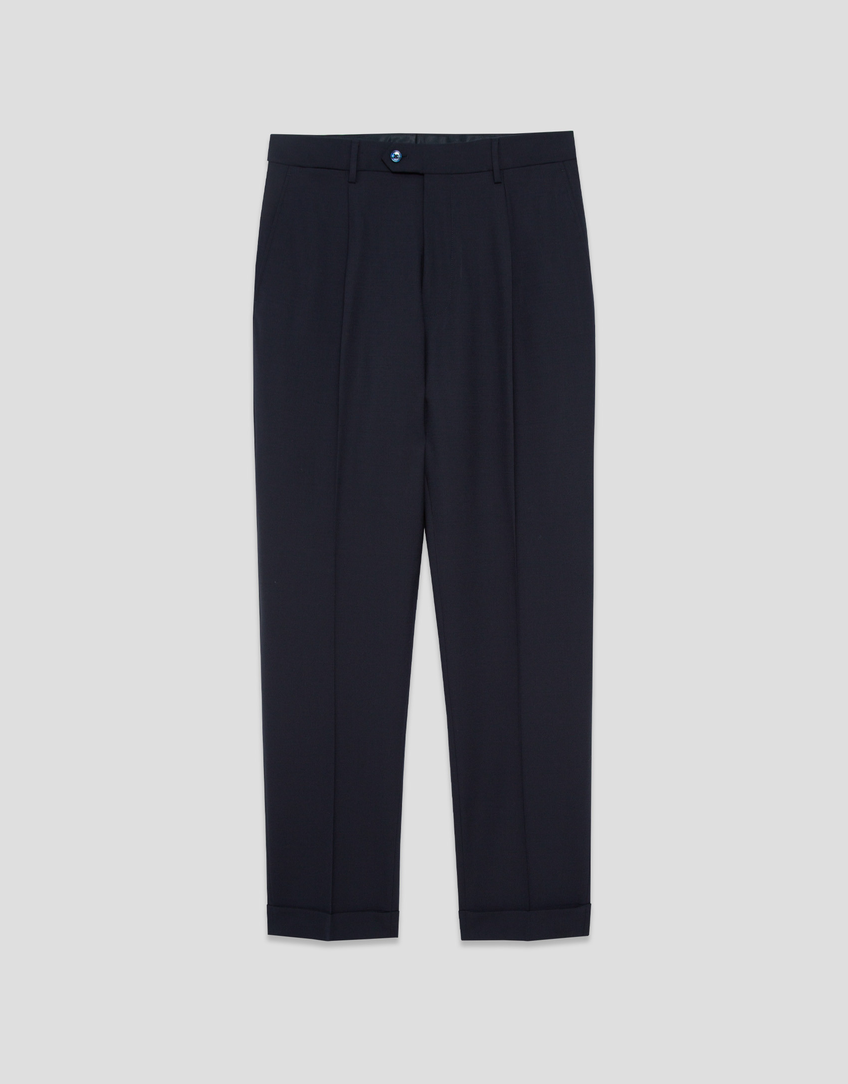 Navy dress pants with turn-up hem - Hombre | Roberto Verino