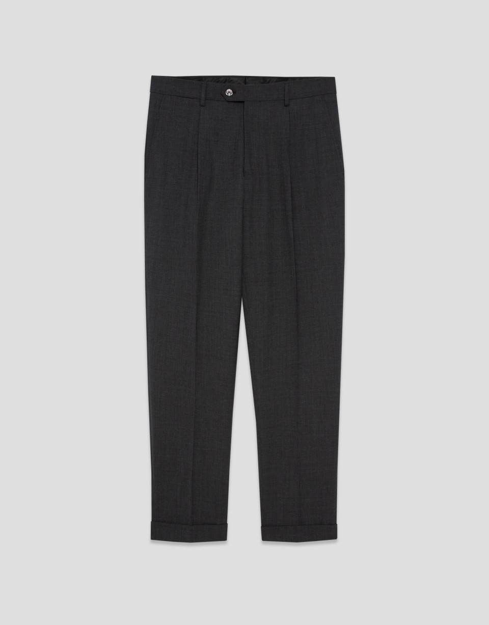 Pantalón vestir gris con vuelta bajo - Hombre | Roberto Verino