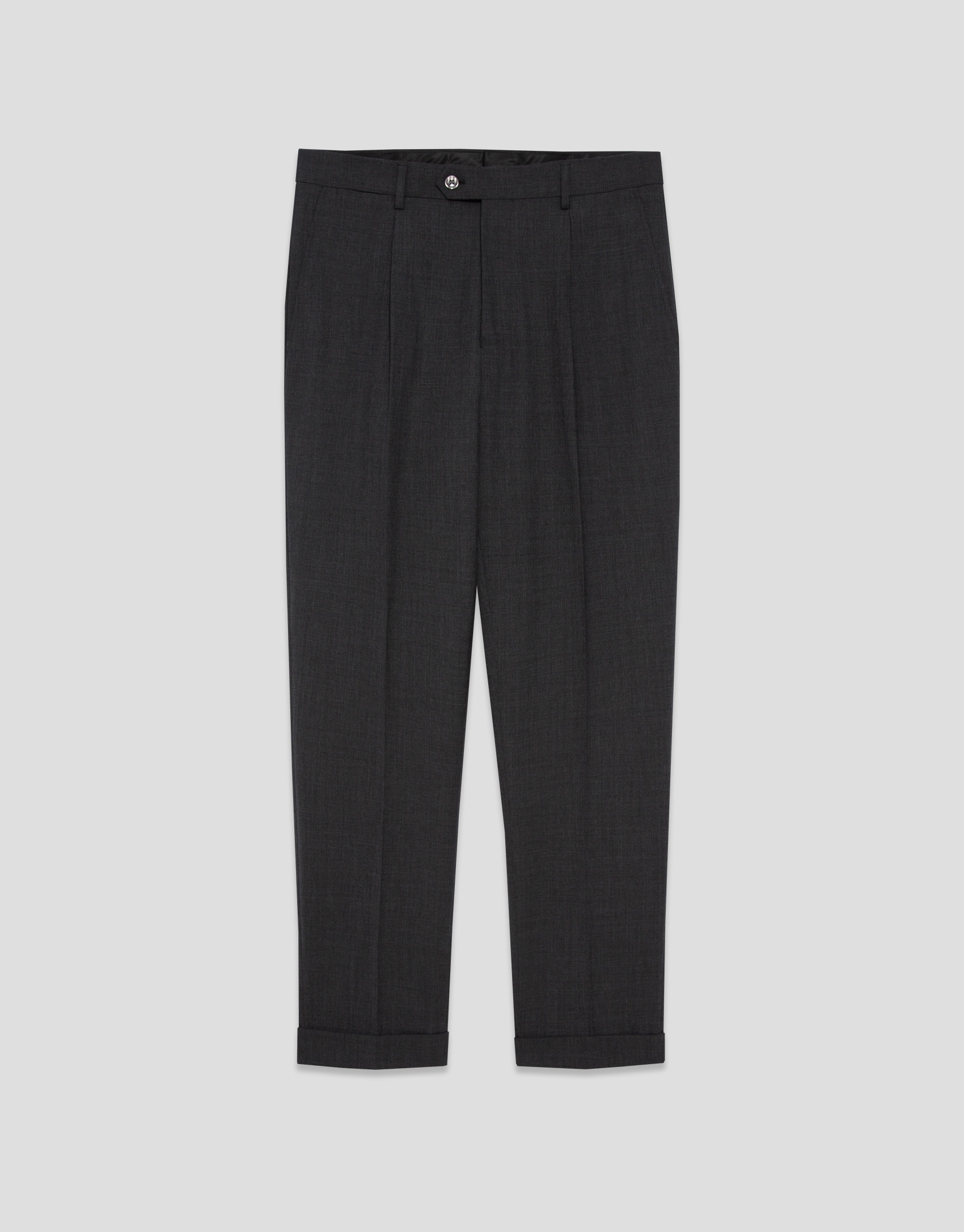Gray dress pants with turn-up hem - Hombre | Roberto Verino