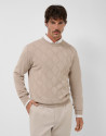 Sand embossed rhombus sweater - Hombre - AW2026 | Roberto Verino