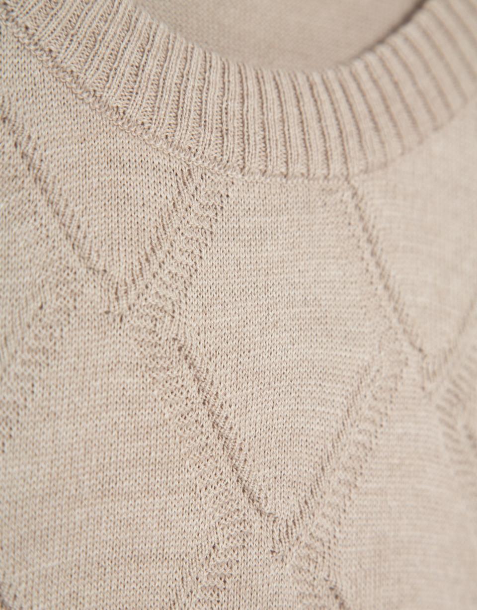 Sand embossed rhombus sweater - Hombre - AW2026 | Roberto Verino