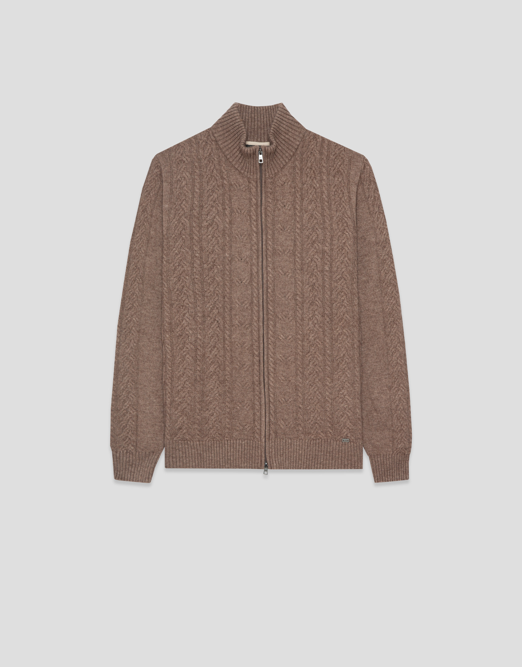 Cable-knit mink jacket with zipper - Hombre | Roberto Verino