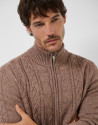 Cable-knit mink jacket with zipper - Hombre | Roberto Verino