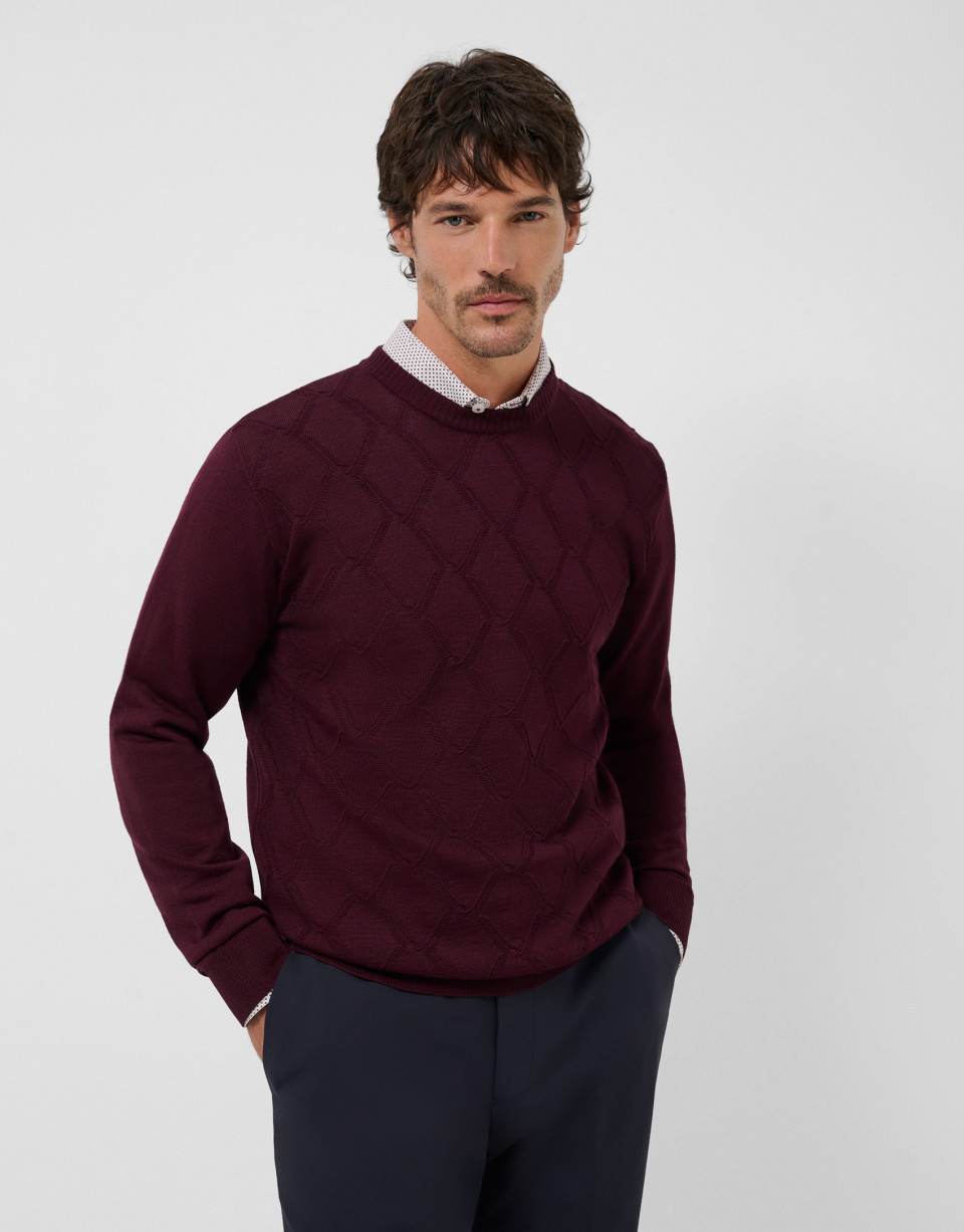 Cherry embossed rhombus sweater - Hombre | Roberto Verino