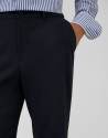 Pantalón vestir azul marino con cintura ... | Roberto Verino