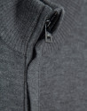 Dark gray high neck plain zipper jacket | Roberto Verino