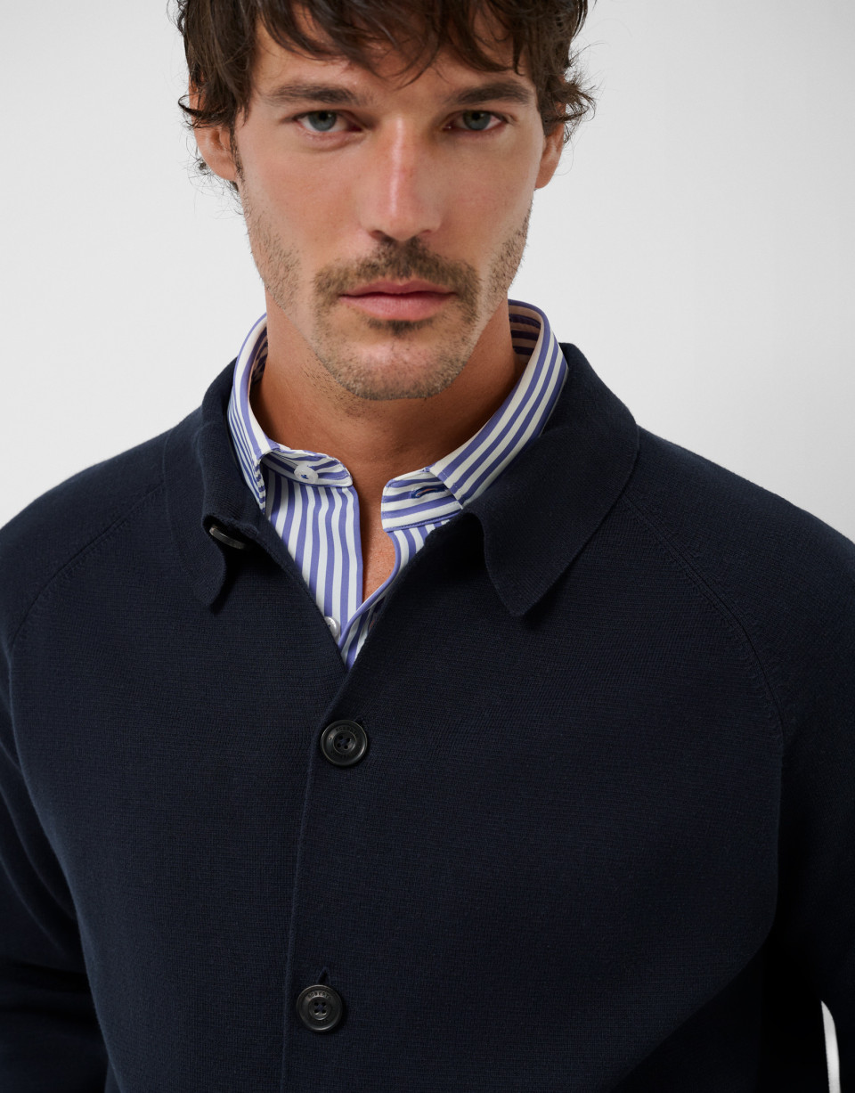 Sobrecamisa punto botones marino - Hombre | Roberto Verino