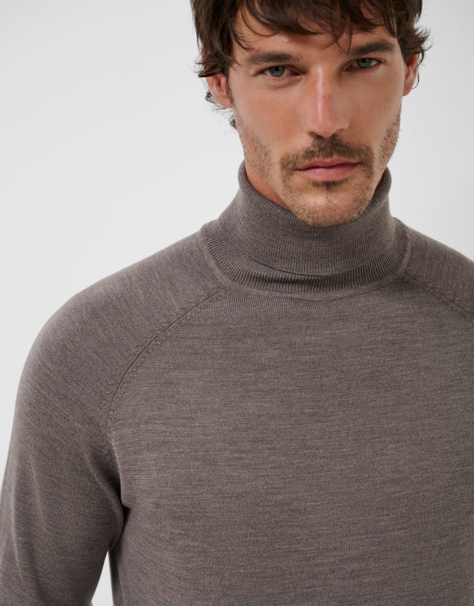 Jersey cuello cisne lana visón - Hombre | Roberto Verino