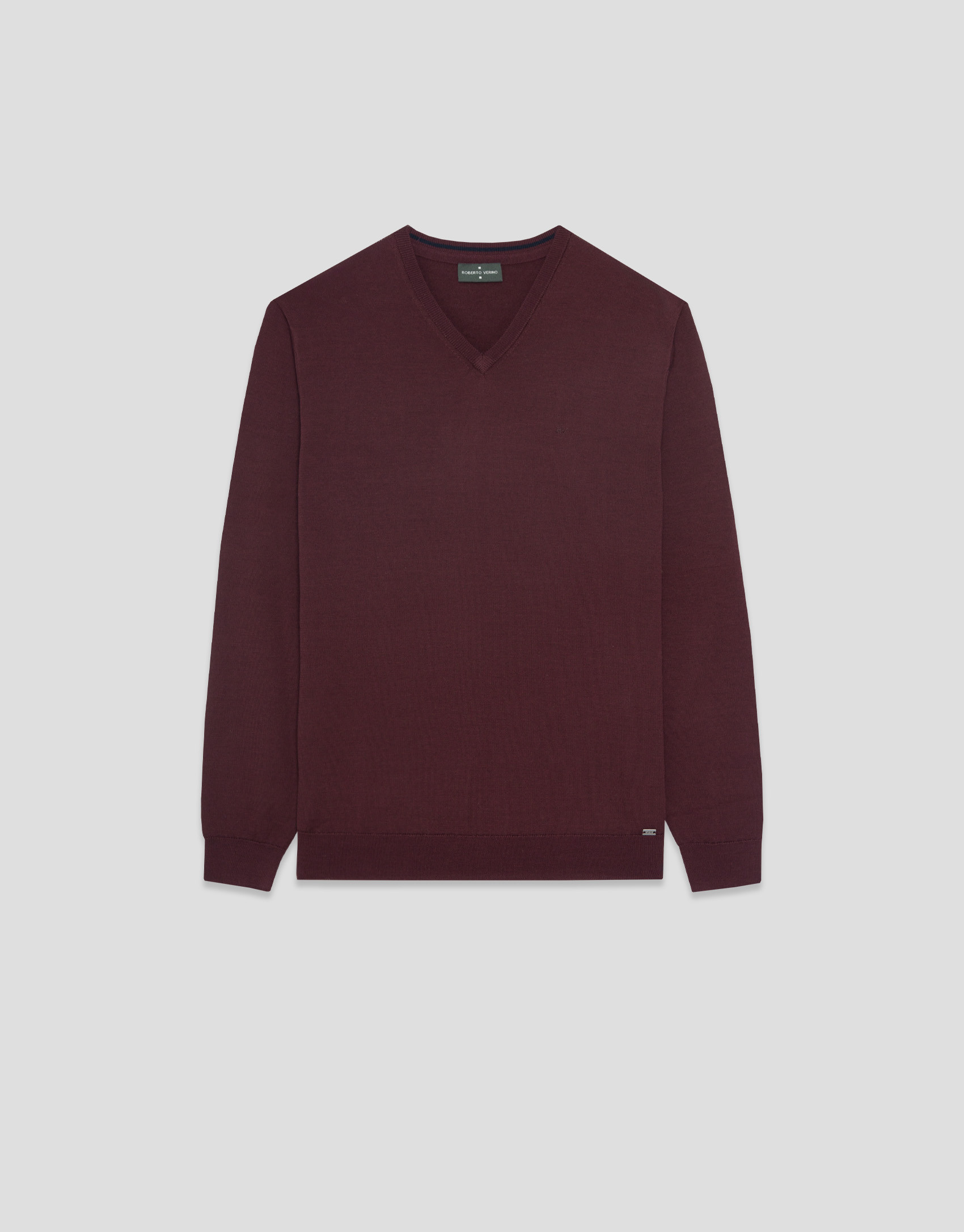 Jersey cuello pico color cereza - Hombre | Roberto Verino