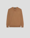 Jersey cuello pico color camel - Hombre | Roberto Verino