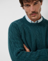 Jersey trenzas verde azulado - Hombre - OI2026 | Roberto Verino