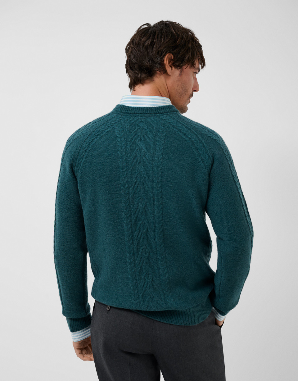 Teal braided sweater - Hombre - AW2026 | Roberto Verino