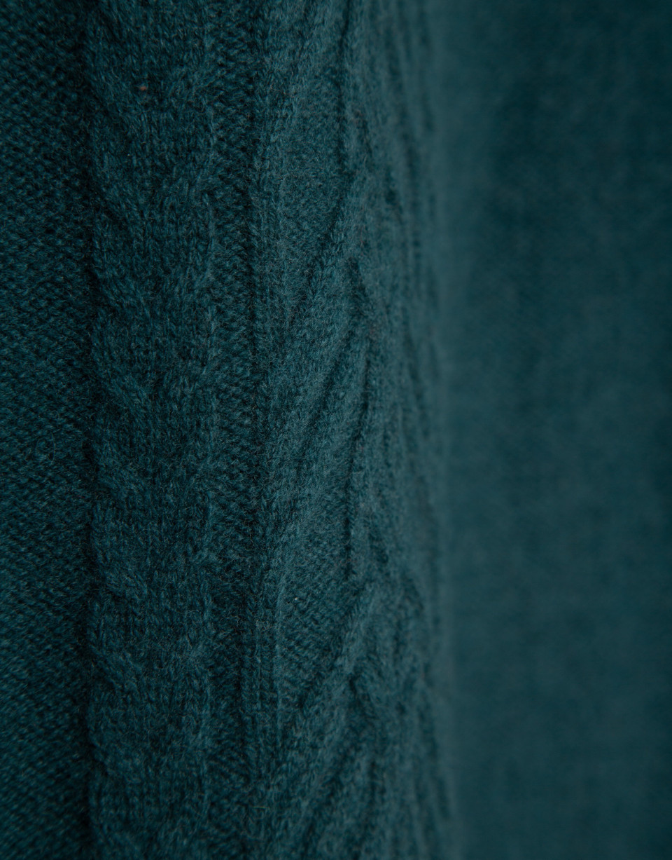 Teal braided sweater - Hombre - AW2026 | Roberto Verino