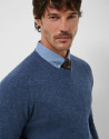 Jersey lana/cashmere azul medio - Hombre | Roberto Verino