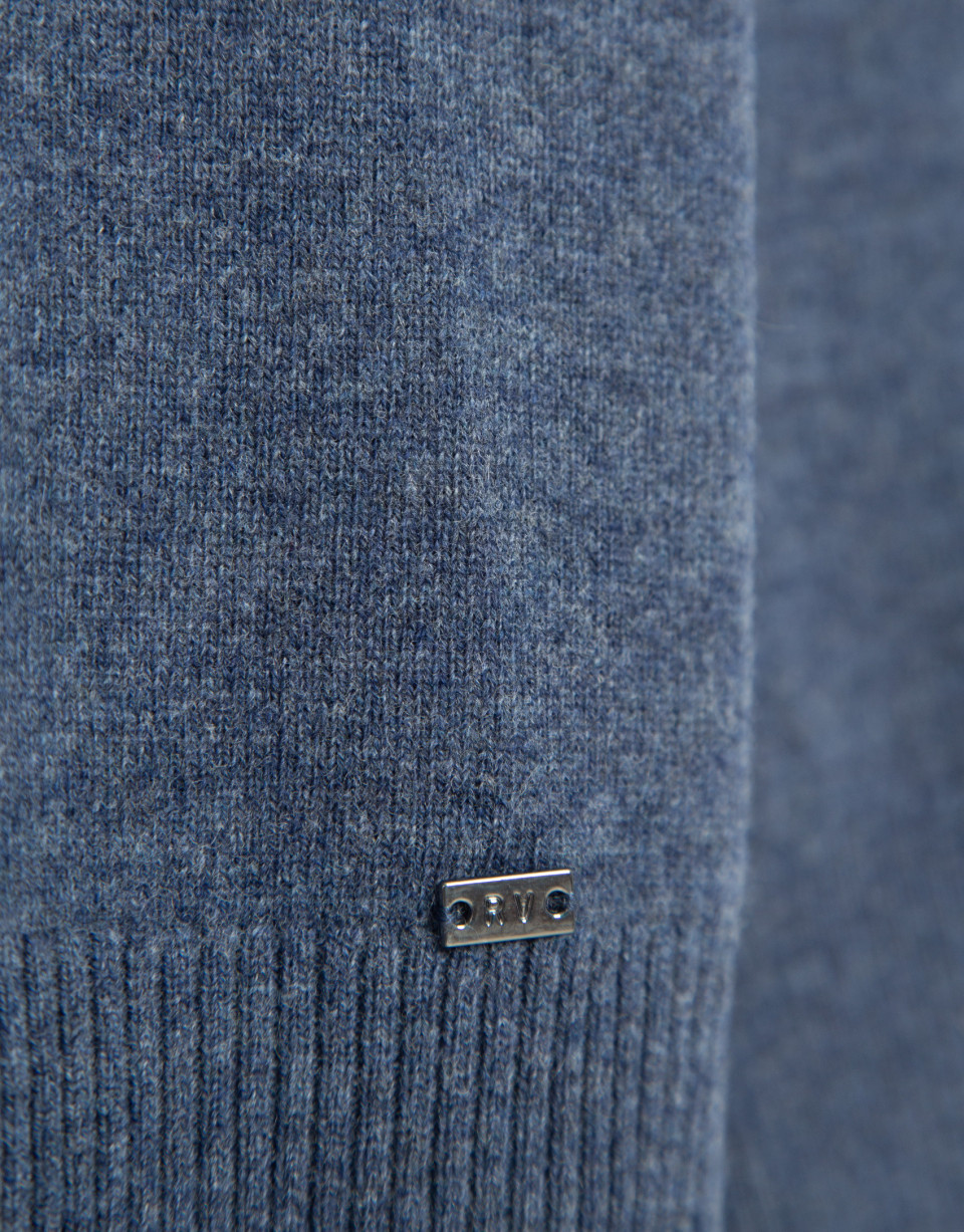 Jersey lana/cashmere azul medio - Hombre | Roberto Verino