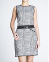 Vestido recto sisas estampado Vichy.